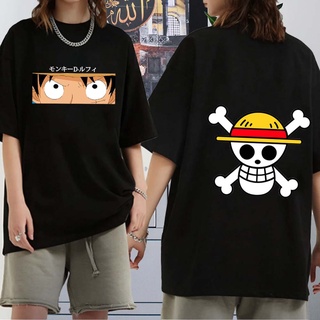 GILDAN 【Preferred Boutique】เสื้อยืดแขนสั้นลําลอง ผ้าฝ้าย 100% พิมพ์ลายอนิเมะ One Piece โอเวอร์ไซซ์ สไตล์ฮาราจูกุ แฟชั่นฤ