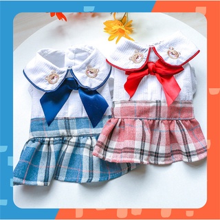 [🚚 พร้อมส่ง] ชุดแมว สไตล์นักเรียน ลายปักหมี Bear School Uniform เสื้อผ้าแมว ชุดแมว ชุดสัตว์เลี้ยง