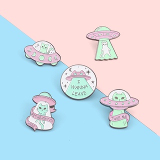 Look!Ufo Space Ship Badges Take Me Leave Here เข็มกลัดลายอวกาศสําหรับผู้หญิงและผู้ชาย