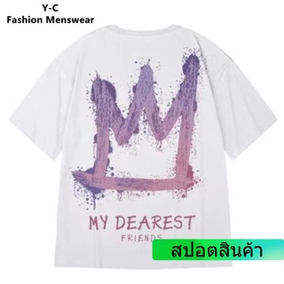 เสื้อยืดแขนสั้นลําลอง พิมพ์ลายตัวอักษร สไตล์ฮิปฮอป สตรีท ฤดูร้อน สําหรับผู้ชาย และผู้หญิง