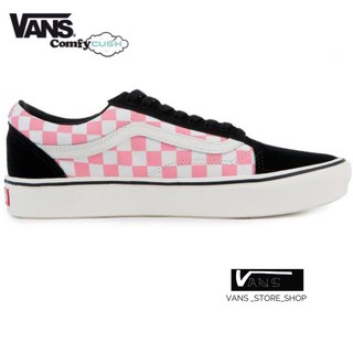 VANS OLD SKOOL STRAWBERRY PINK BLACK WHITE COMFYCUSH SNEAKERS น้ำหนักเบา สินค้ามีประกันแท้