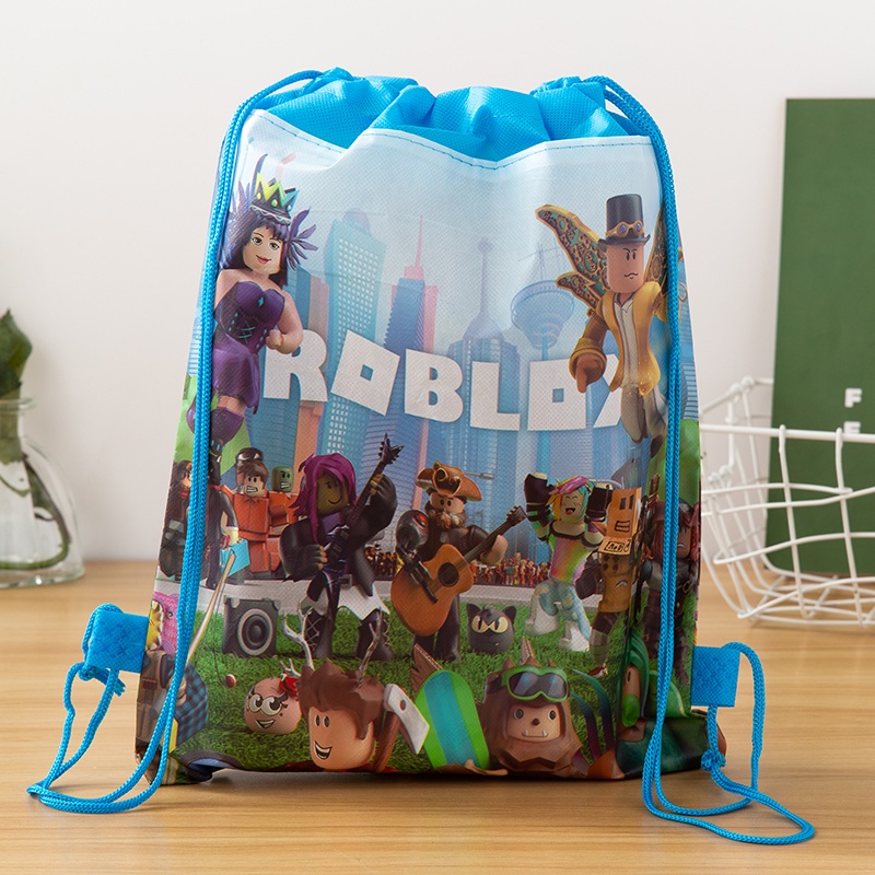 เกม Roblox การ์ตูน Drawstring กระเป๋าโรงเรียนกระเป๋าเป้สะพายหลังสําหรับชายหญิง Satchel Bundle Rucksack เด็กวันเกิดกระเป๋าเด็กกระเป๋าเป้สะพายหลัง