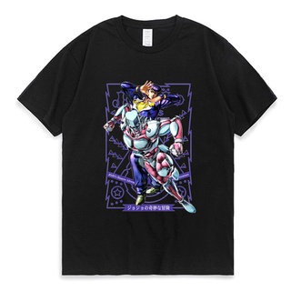 เสื้อยืดคอกลมเสื้อยืดแขนสั้น ผ้าฝ้าย 100% พิมพ์ลายการ์ตูน Jojo Bizarre Adventure สไตล์ญี่ปุ่น ฮาราจูกุ สําหรับผู้ชายS-5X