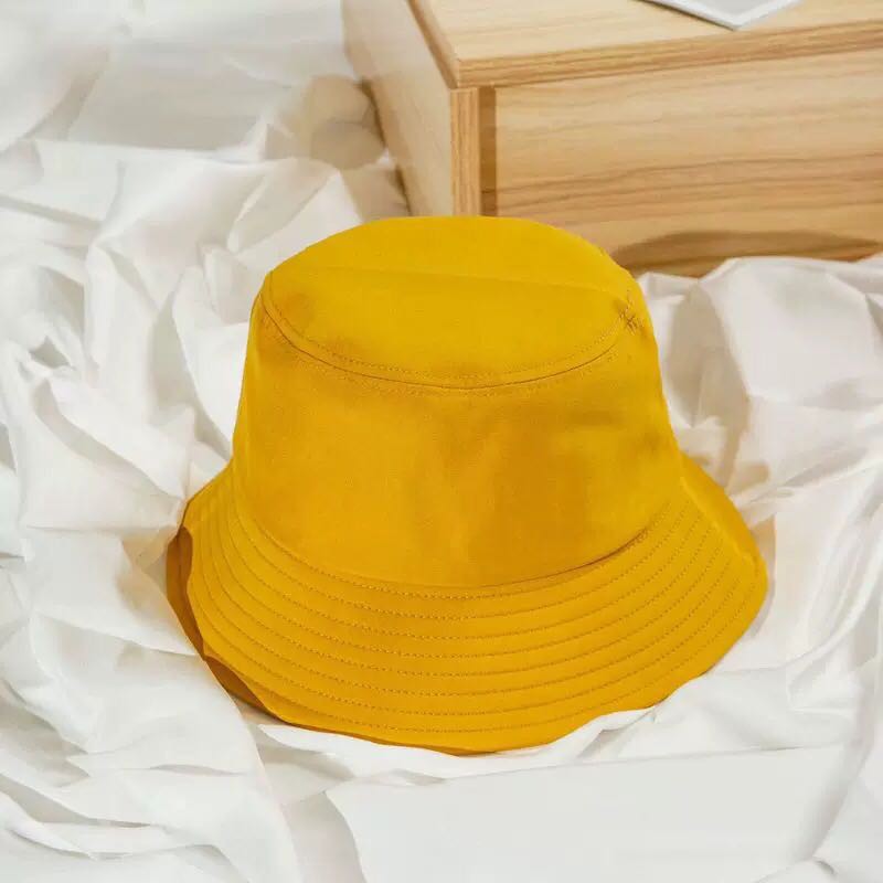 พร้อมส่ง หมวกปีกรอบทรงสวยผ้าหนา Bucket Hat หมวกสีพื้น