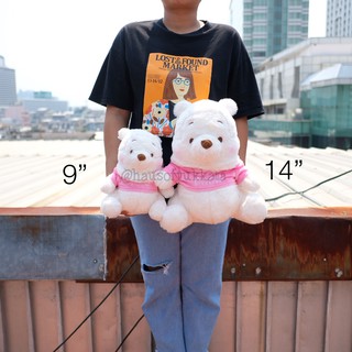 ตุ๊กตา Pooh หมีพูห์ Pink Snow 9/14นิ้ว พู พูห์ หมีพู