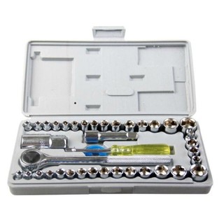 อุปกรณ์ช่าง บล็อคชุด 40ตัว Combination Socket Wrench 40-piece Set