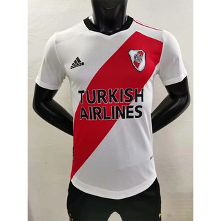 เสื้อกีฬาแขนสั้น ลายทีมชาติฟุตบอล River Plate ชุดเหย้า คุณภาพสูง 21-22 season