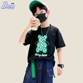 Bxpb เสื้อยืดลําลอง แขนสั้น คอกลม พิมพ์ลาย แฟชั่นฤดูร้อน สําหรับเด็กผู้ชาย อายุ 3-15 ปี