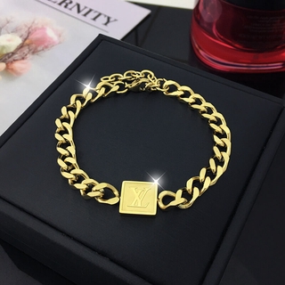สร้อยข้อมือเหล็กไทเทเนียมแฟชั่น, แบรนด์หรู, ทอง 18K, ไม่มีกระดุม