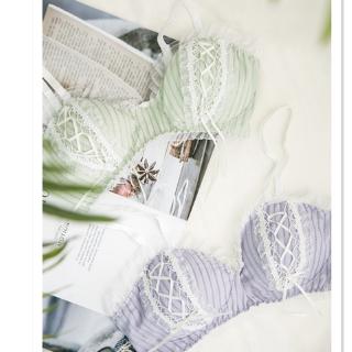 เซ็ท2ชิ้น ชุดชั้นในผู้หญิง Japanese Bra Suit Lace No Steel Ring