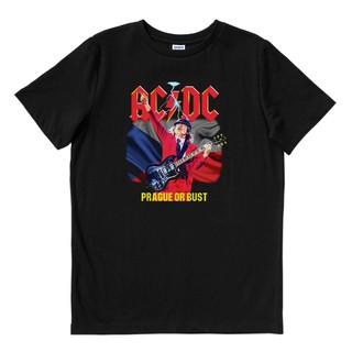 Ac DC - PRAGUE หรือ BUST | เสื้อยืด พิมพ์ลายวงดนตรี | Merch เครื่องดนตรี | Unisex | Merch เครื่องดนตรี | ฮาร์ดร็อกคลาสสิก | Ac / dc