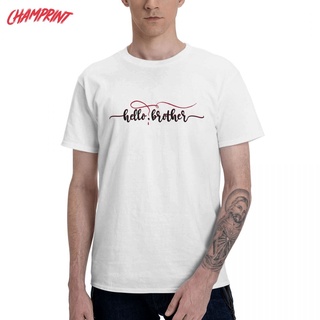 เสื้อยืดคอกลม ผ้าฝ้าย 100% พิมพ์ลายกราฟฟิค The Vampire Diaries Quote Hello Brother Damon Stefan แฟชั่นคู่รัก สําหรับผู้ช