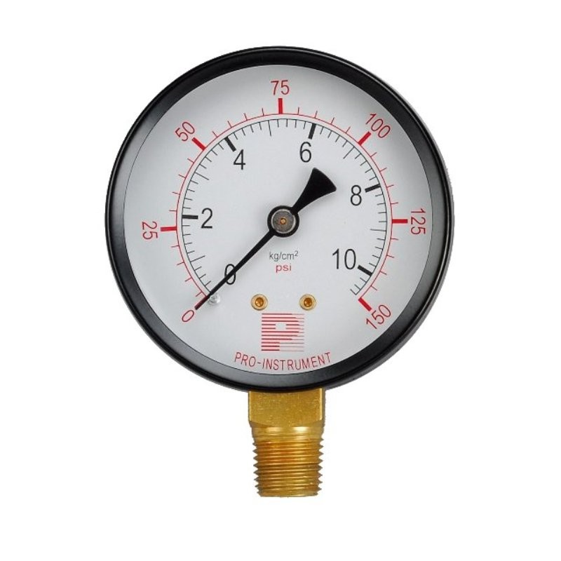 เกจวัดแรงดัน (Pressure gauge) หน้าปัด 2.5 นิ้ว เกลียว 1/4 นิ้ว ออกล่าง เกจ์ไต้หวันแท้ ยี่ห้อ Pro-Instrument