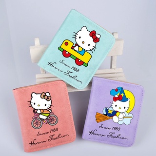 กระเป๋าสตางค์ ใบสั้น ลายการ์ตูน Hello Kitty น่ารัก ใส่เหรียญได้ สําหรับผู้ชาย และผู้หญิง นักเรียน