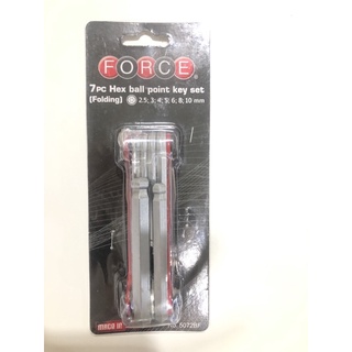 FORCE (ฟอร์ซ)5072BF ชุดประแจ6เหลี่ยม+บอล7ชิ้น พับได้(F131-5072BF)