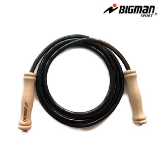 เชือกกระโดด BIGMAN รุ่น Super Black สีดำ ด้ามไม้ (1 เส้น) เชือกออกกำลังกาย เชือกนักมวย บิ๊กแมน