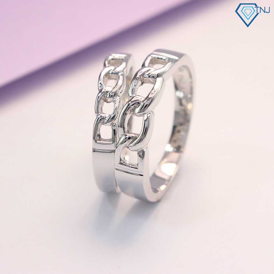 แหวนเงิน 925 สําหรับผู้ชายและผู้หญิงพร้อมข้อต่อโซ่สลักชื่อ ND0340 TNJ Jewelry