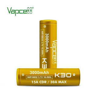 ถ่านชาร์จ ยิงสด VAPCELL K30 18650 3000MAH 15A (2 PCS) สีทอง แรงๆๆ