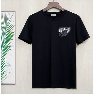D10r 2022 เสื้อคอกลม แขนห้าส่วน ปักลายโลโก้ตัวอักษร สําหรับผู้ชาย