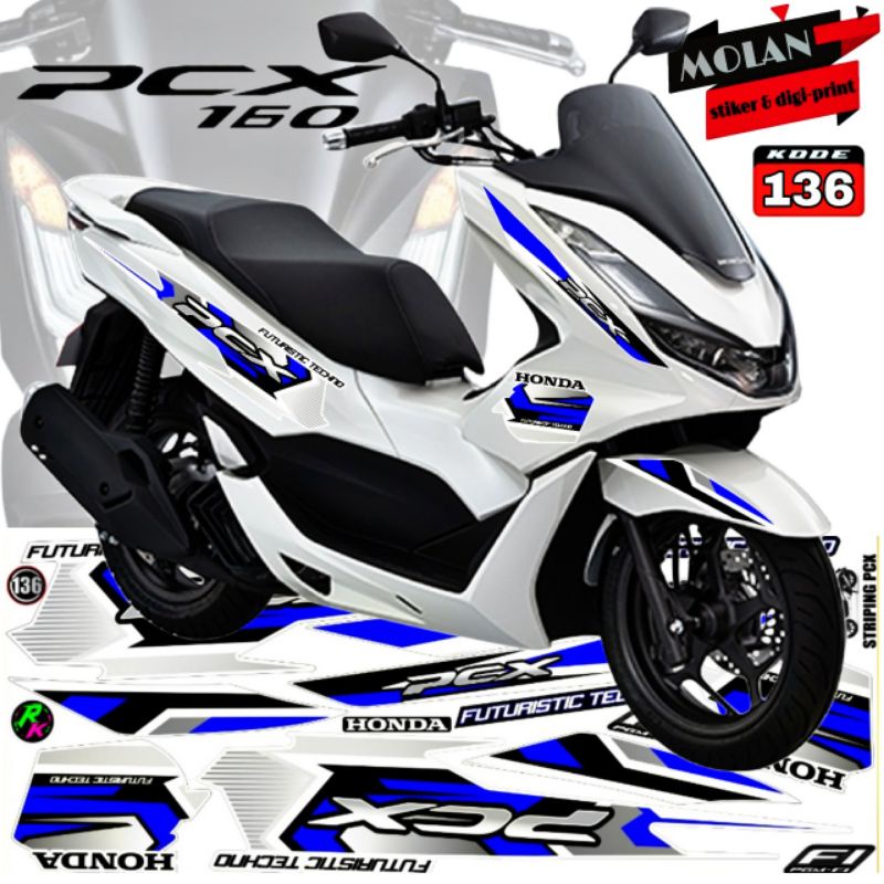 สติ๊กเกอร์รูปลอก Striping Variation All New Honda PCX 160 - New PCX 160 2022 - PCX Hybrid - PCX CBS 