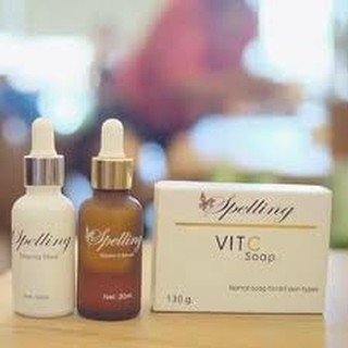 Perfect Set Spelling Serum Vit C 30 ml. Sleeping Mask 30 ml. Soap 130 g. วิตซีเซ็ท Hot Hit