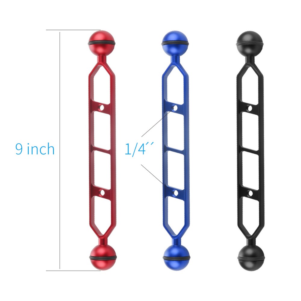 Xt-xinte อลูมิเนียมดําน้ําอุปกรณ์ถ่ายภาพ Dual Ball Joint Arm กล้องสําหรับใต้น้ําสําหรับ GoPro 13 12 Action กล้องอุปกรณ์เสริม