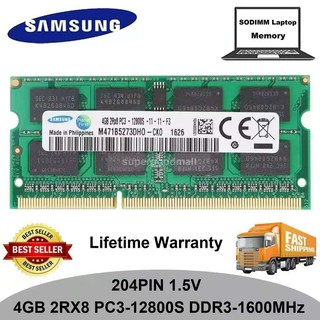 หน่วยความจําสําหรับ Samsung 4 Gb 2Rx8 Pc3-12800 S Ddr3-1600 Mhz 204 Pin 1 . 5 V SODIMM Laptop Memory RAM