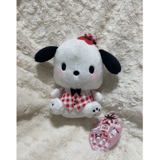 ตุ๊กตาโปเชโกะ Pochacco แต่งตัว คอลเลคชั่น Strawberry Dinner ป้ายห้อย น่ารักมาก💘