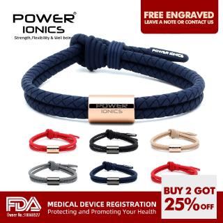 อุปกรณ์FDA จดทะเบียนPower Ionics WEAVE BAND Unisex กันน้ําไอออนและ Germanium กีฬาแฟชั่นสร้อยข้อมือฟรีแกะสลักพร้อมกล่องของขวัญ