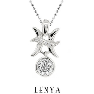 Lenya Jewelry จี้สัญลักษณ์ Zodiac ประจำราศีมีน ความสมบูรณ์แห่งการพัฒนา บนตัวเรือนเงินแท้ชุบทองคำขาวแท้