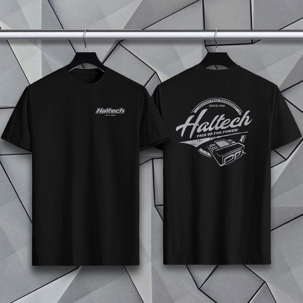 JDM Haltech หน้าขึ้น Power Motorsport Racing ผ้าฝ้าย 100% เสื้อทีมผู้ชาย Unisex