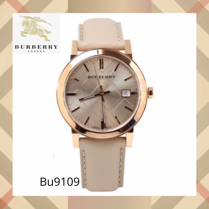 นาฬิกาข้อมือ  Burberry the city rosegold beige leather watch พร้อมส่ง‼️ BU9109