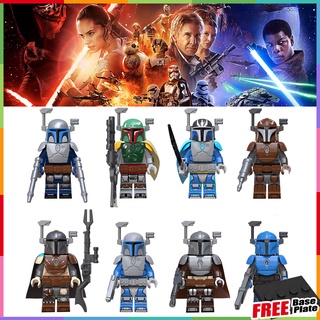 ฟิกเกอร์ Star Wars Mandalorian Minifigures Boba Fett Bounty Hunter Baby Yoda Flight Cabin Death Watch ขนาดเล็ก KT1041