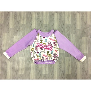 เสื้อครอป สีม่วงพาสเทล