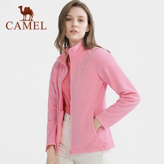 Camel เสื้อแจ็กเก็ตลําลอง ผ้าฟลีซ ให้ความอบอุ่น สองด้าน สําหรับผู้หญิง