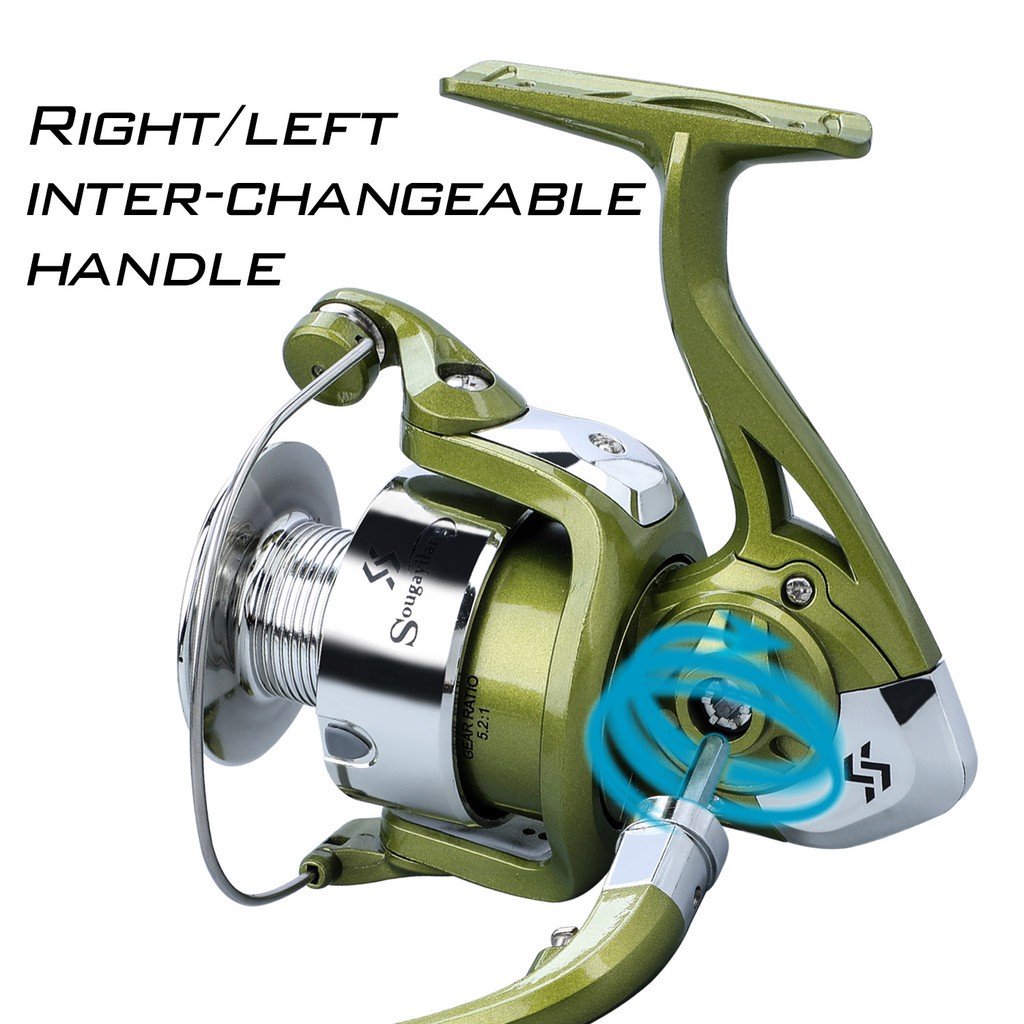 Sougayilang GA10004000 SPINNING Reel 5.2 1 Fishing Reel 10KG ลากสูงสุด