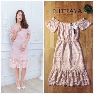 พร้อมส่ง‼️ เดรสเปิดไหล่ป้าย Nittaya