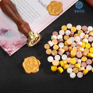 ☻Noel☻100pcs Retro Fire Painting Pill Octagon Sealing Wax Grain Stamping Envelope