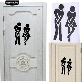 Man Woman Washroom ห้องสุขา WC สติ๊กเกอร์ติดผนัง