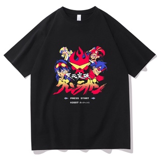 เสื้อยืดแขนสั้น พิมพ์ลายกราฟิกการ์ตูนอนิเมะ Tengen Toppa Gurren Lagann Simon Kamina Yoko ทรงหลวม สําหรับผู้ชาย และผู้หญิ