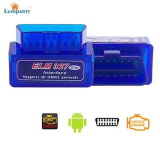 Lumiparty เครื่องสแกนเนอร์วินิจฉัยรถยนต์ บลูทูธไร้สาย ELM327 V2.1 OBD2 OBD II