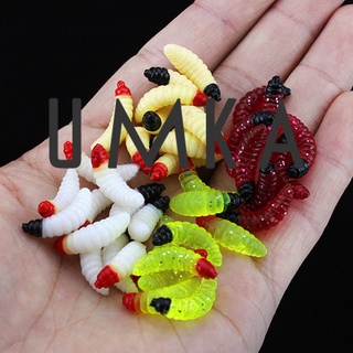 spemall 50Pcs Artificial Lure Worm Shape Lifelike PVC Eco-friendly Soft Fish Lure for Freshwater