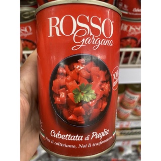 มะเขือเทศ หั่นชิ้น ในน้ำมะเขือเทศ ตรา รอชโซ่ 400g. Chopped Tomatoes In Tomato Juice ( Rosso Brand )