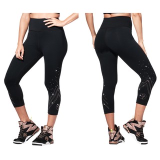 Zumba Shine Crop Leggings With Swarovski® Crystals (กางเกงเลคกิ้งออกกำลังกายซุมบ้าและโยคะ)