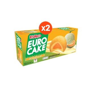 Euro ฟัฟเค้กสอดไส้ ตรายูโร่ 144g ครีมเมล่อน (Pack x2)