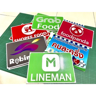 ป้ายฟิวเจอร์บอร์ด LINE MANE Foodpanda GrabFood Robinhood ShopeeFood สำหรับติดโชว์หน้าร้านค้า