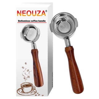 🔥NEOUZA 58mm（สองหู）ก้านชงกาแฟ ด้ามชงกาแฟ หัวชงกาแฟ Bottomless Portafilter Compatible with Welhome WPM KD130/270/310/330/410/510 หูที่ถอดออกได้ตะกร้า Bottomless Portafilter for Espresso Coffee Machine
