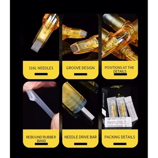 Tattoo (ก่อนสั่งเก็บคูปองส่งฟรี) เข็มสักลายฮอค แบ่งขายปลีก ราคาถูก Yellow Dragonfly ฮอก เหลืองดราก้อนฟลาย