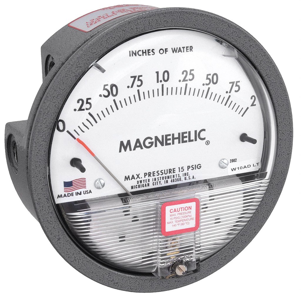 Series 2000 "Dwyer" Magnehelic Differential Pressure Gauge (in. WC)