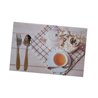 แผ่นรองจาน PVC พิมพ์ลาย Tea time Placemats PVC Pad Dinning Table Mat